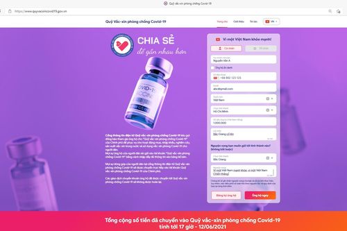 Website Quỹ vaccine phòng COVID-19 - Kênh tương tác trực tuyến cho nhà tài trợ