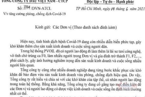 Nhân viên chạy Grab ngoài giờ, Tổng công ty Dầu ra văn bản chấn chỉnh