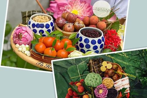 'Diệt sâu bọ' xong, chị em khoe mâm cỗ cúng Tết Đoan Ngọ đủ màu sắc khắp MXH