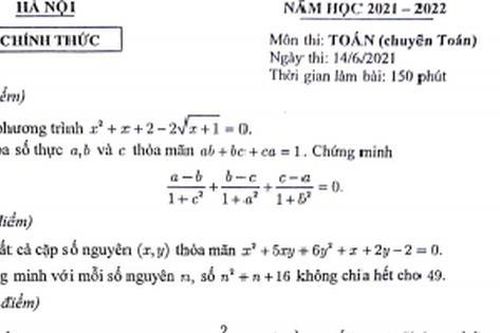 Đề thi Toán vào lớp 10 chuyên tại Hà Nội có sự phân hóa rõ nét