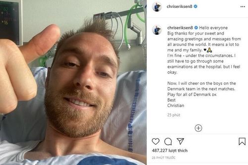 Eriksen lần đầu xuất hiện sau cơn hiểm nghèo