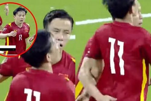 Khoảnh khắc 'bàn tay hư' của Hải Quế ăn mừng bàn thắng với Minh Vương: 'Nhây' quá Hải ơi!