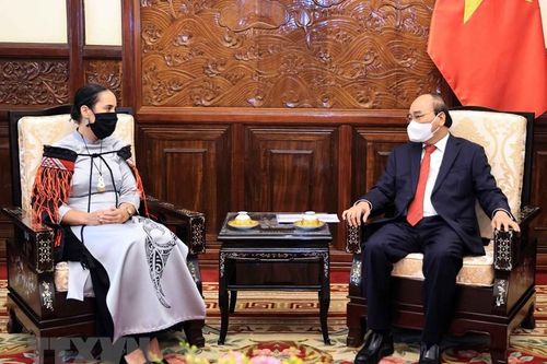 Chủ tịch nước Nguyễn Xuân Phúc tiếp các Ðại sứ trình Quốc thư