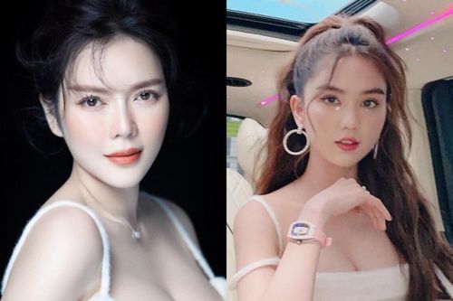 Ngọc Trinh - Lý Nhã Kỳ đụng hàng 'nảy lửa' với chiếc váy 'phồn thực', tôn vòng 1 căng đầy