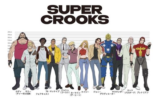 Anime Super Crooks của Netflix hé lộ tạo hình của các nhân vật chính