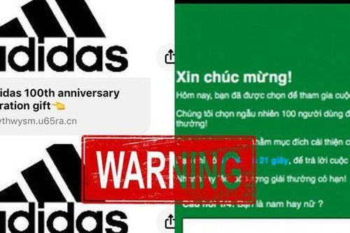 Cảnh báo link giả mạo Adidas tặng quà, ai hí hửng làm theo sẽ bị 'bay màu' Facebook