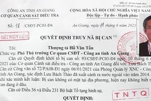 Truy nã bị can Lưu Bách Thảo