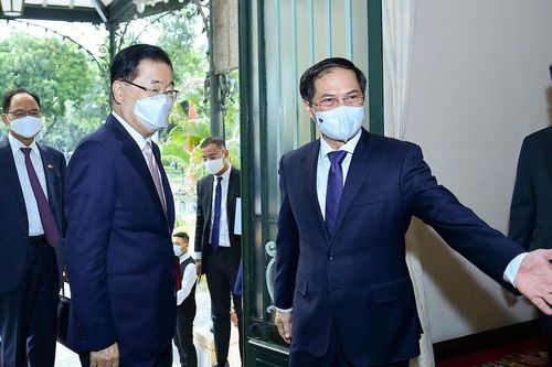 Bộ trưởng Ngoại giao Bùi Thanh Sơn đón, hội đàm với Bộ trưởng Ngoại giao Hàn Quốc Chung Eui Yong