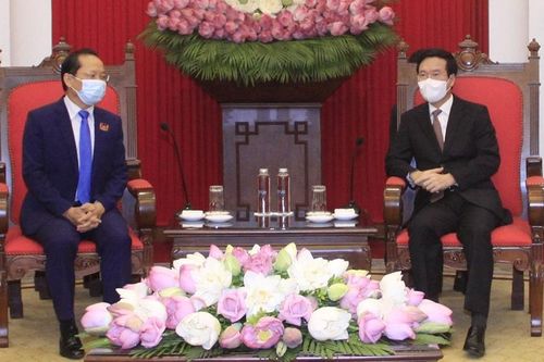 Thường trực Ban Bí thư Võ Văn Thưởng tiếp Đại sứ Campuchia tại Việt Nam