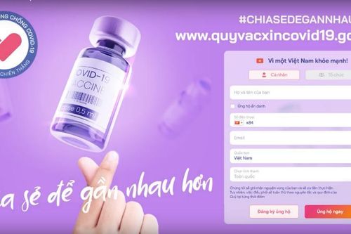 Website nhận ủng hộ trực tuyến Quỹ vắc xin phòng Covid-19