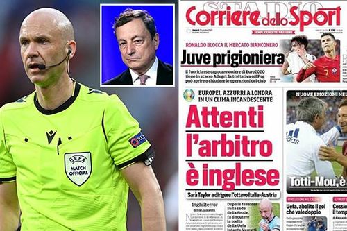 Ý vs Áo: Truyền thông Ý lo ngại về trọng tài Anthony Taylor