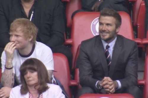 David Beckham và Ed Sheeran xem trận Anh - Đức