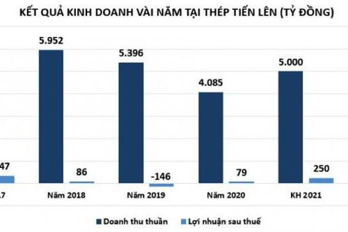 Thép Tiến Lên: Doanh thu và lợi nhuận tháng 5 giảm hơn 1 nửa so với tháng trước