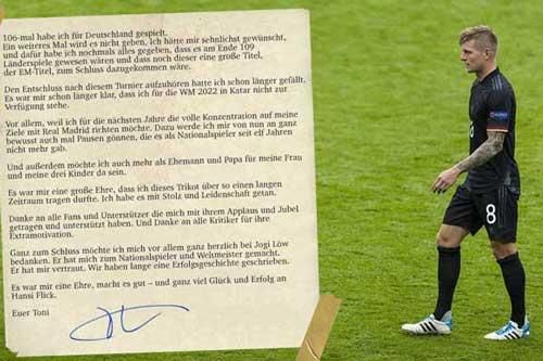 Toni Kroos tuyên bố chia tay ĐT Đức