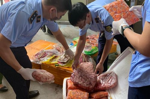 Thu giữ 10 tấn nội tạng động vật bốc mùi hôi thối