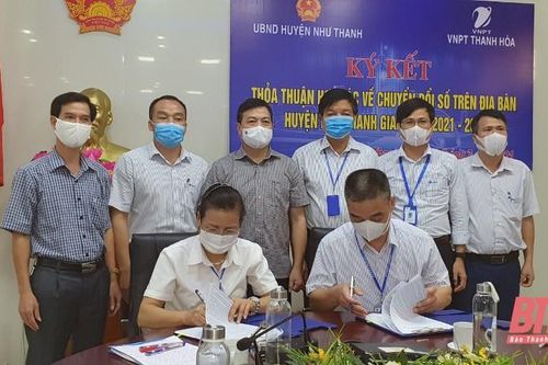 UBND huyện Như Thanh và VNPT Thanh Hóa k ý kết thỏa thuận hợp tác về chuyển đổi số