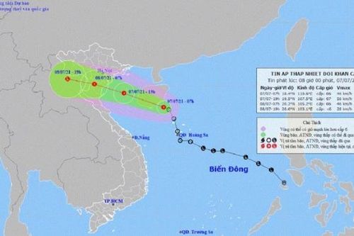 Cập nhật áp thấp nhiệt đới trên Biển Đông: Chiều 7/7 đi vào Vịnh Bắc Bộ và có khả năng mạnh thêm