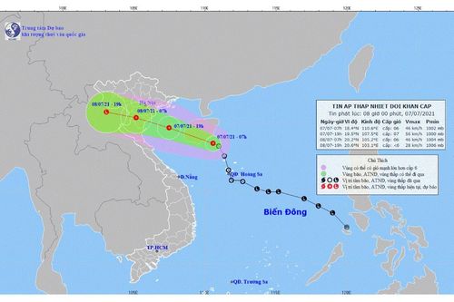 Áp thấp nhiệt đới khẩn cấp trên Biển Đông, sức gió mạnh nhất cấp 8