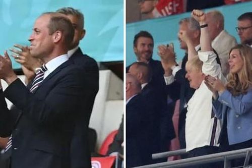 Thủ tướng Anh, hoàng tử William ăn mừng cuồng nhiệt trên khán đài sân Wembley
