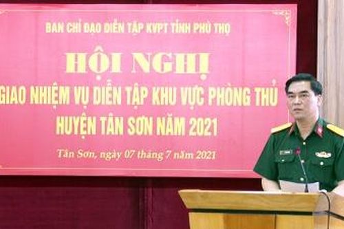 Hội nghị giao nhiệm vụ diễn tập khu vực phòng thủ huyện Tân Sơn