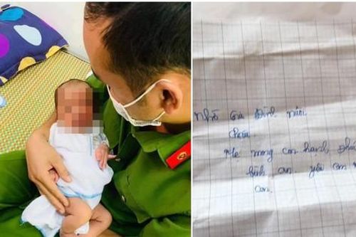 Bé trai 10 ngày tuổi bị bỏ rơi trước cổng nhà dân cùng mẩu giấy xin lỗi con