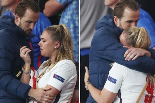 Vợ khóc nức nở, Harry Kane vội lên khán đài an ủi