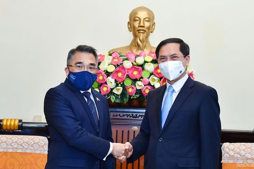 Bộ trưởng Ngoại giao Bùi Thanh Sơn tiếp các Đại sứ Philippines, Argentina và Pakistan chào xã giao