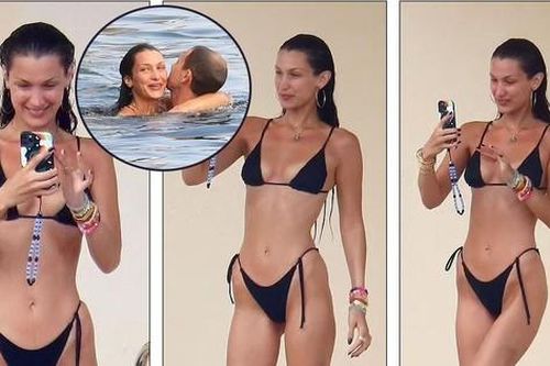 Bella Hadid sexy hết nấc với bikini bé xíu, cùng bạn trai mới 'tình bể bình' trên biển