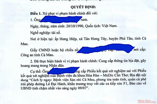 Nam thanh niên bị phạt vì đưa tin bịa đặt về dịch bệnh
