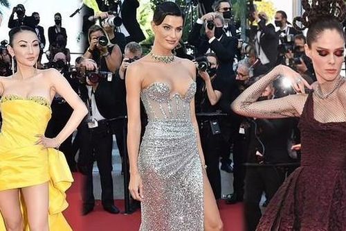 LHP Cannes ngày 8: Siêu mẫu Canada tạo dáng lố trên thảm đỏ