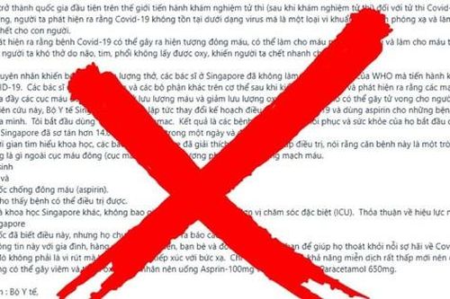 Bộ Y tế nói về thông tin 'COVID-19 là vi khuẩn bị nhiễm phóng xạ gây đông máu'