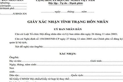 Thực hư về thông tin giấy xác nhận độc thân phải ghi tên người dự định cưới?