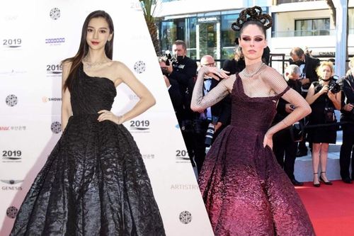 Cùng một kiểu váy kén dáng, Angelababy và siêu mẫu Coco Rocha ai mặc đẹp hơn?