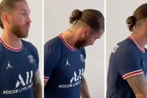 Sergio Ramos mặc áo PSG, liên tục tìm băng đội trưởng Real Madrid