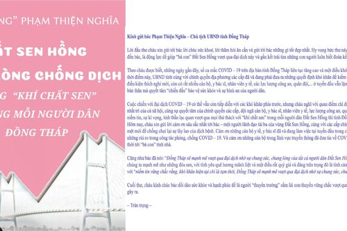 Nam sinh Đồng Tháp gửi thư cổ vũ Chủ tịch UBND tỉnh giữa đại dịch COVID-19