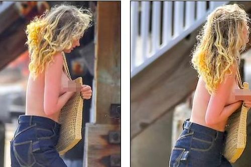 'Thiên thần nội y' Elsa Hosk để ngực trần ở biển
