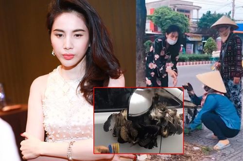 Thủy Tiên lại gây tranh cãi vì treo ngược đàn cò lửa để mang đi phóng sinh sau ồn ào khắc tên lên mai rùa