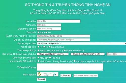 Nghệ An: Lập website để công dân ở các tỉnh có dịch Covid-19 phía Nam đăng ký về quê