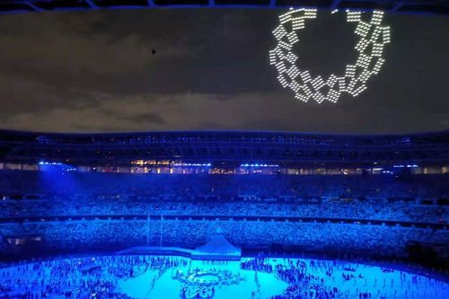 Màn trình diễn tuyệt vời của 1.824 máy bay không người lái tại Lễ khai mạc Olympic Tokyo 2020