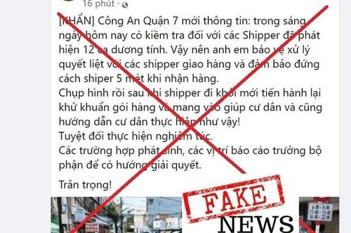Công an quận 7 truy tìm người tung tin giả 12 shipper dương tính với nCov