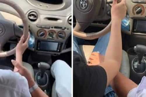 Xôn xao clip thầy giáo dạy lái xe liên tục đụng chạm vùng nhạy cảm của học viên nữ