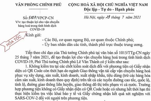 Tạo thuận lợi cho vận chuyển hàng hóa trong tình hình dịch Covid-19