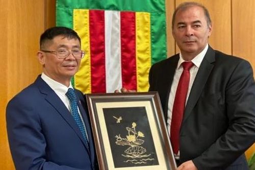 Đại sứ Nguyễn Tuấn làm việc với Thị trưởng thị trấn Pavol Dobosy, Slovakia