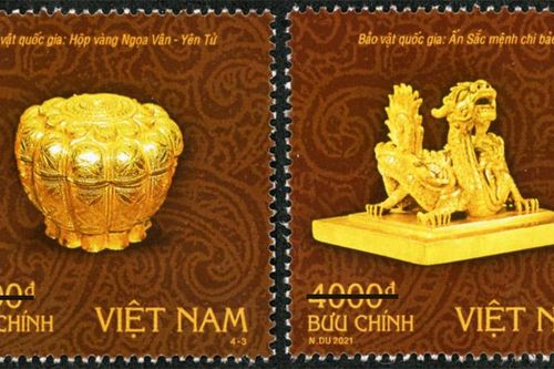 Phát hành bộ tem 'Bảo vật quốc gia Việt Nam - Đồ vàng'