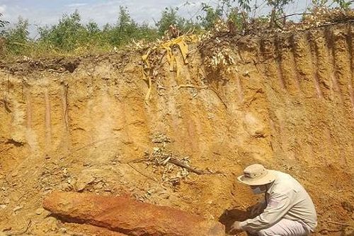 Cải tạo đất để trồng hoa màu, người dânphát hiện quả bom gần 230kg
