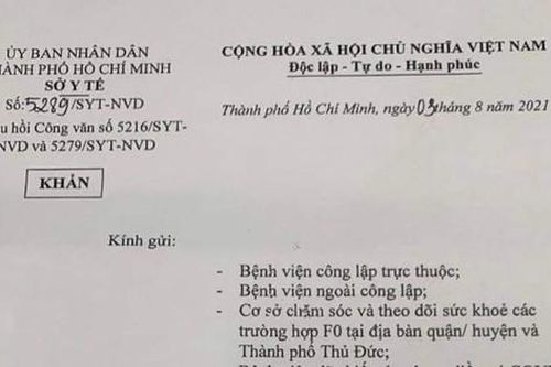 Sở Y tế TPHCM lại thu hồi công văn mua thuốc điều trị COVID-19 ngay trong đêm