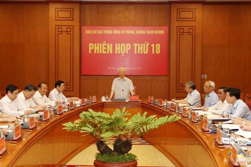 Ngày 5/8, Ban Chỉ đạo Trung ương về phòng, chống tham nhũng họp Phiên thứ 20