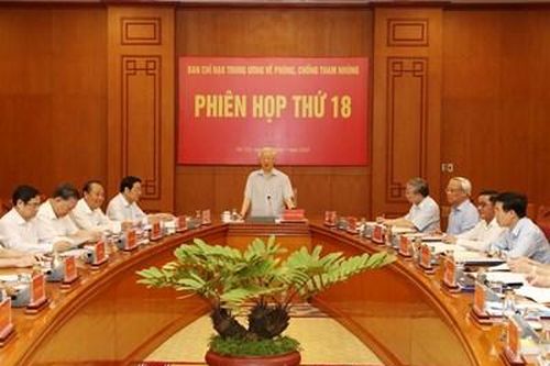 Ban chỉ đạo Trung ương về phòng, chống tham nhũng họp Phiên thứ 20