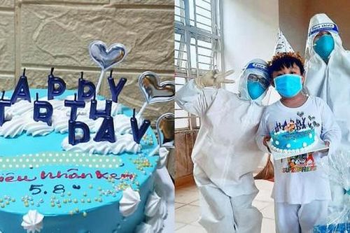 Sinh nhật đáng nhớ và xúc động của 'siêu nhân nhí' đang điều trị tại bệnh viện dã chiến