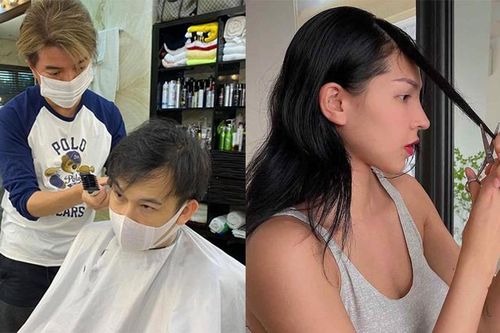 Xem Đàm Vĩnh Hưng và sao Việt trổ tài 'múa kéo' tự cắt tóc trong mùa dịch